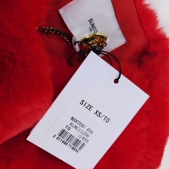 New Suncoo Super Super Soft Pink Red Fleece Faux Fur Color Block Vest Sz… - Picture 7 of 16
